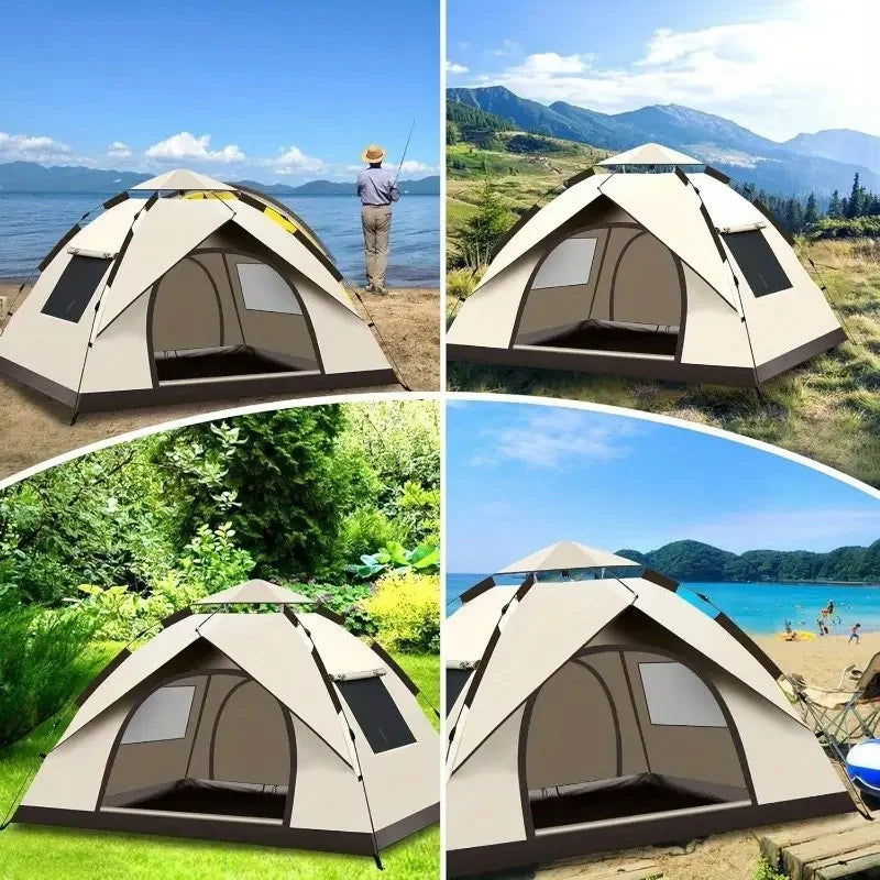 2 To 3 Person Waterproof Instant Pop Up Tent With Mesh Screen And Groundsheet