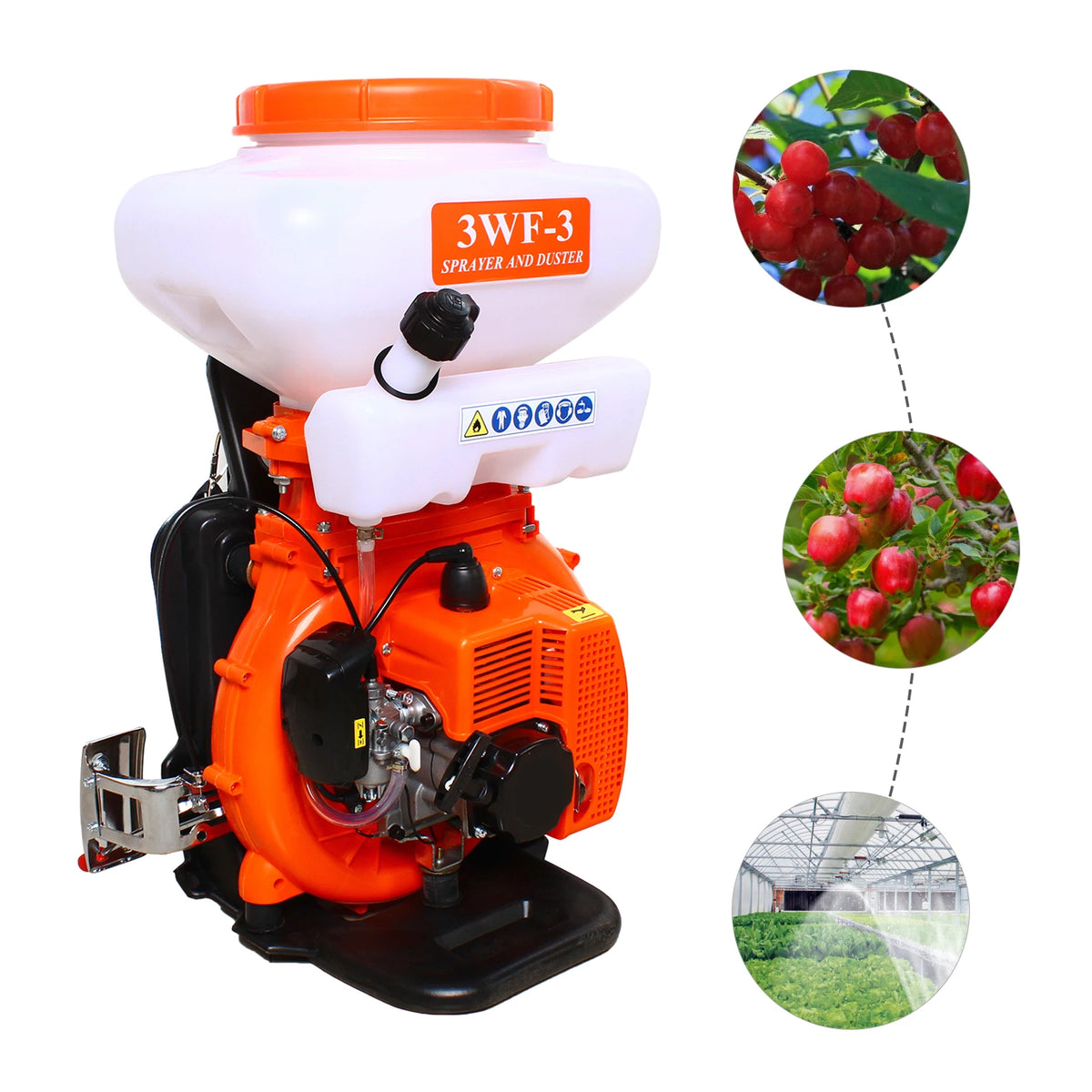 Gas Powered Sprayer, 41.5CC 2.13KW Backpack Gas Fogger Sprayer, 7500RPM 2-Stroke Motor Mister Duster Garden Backpack Blower with Detachable Tubes for Garden Spraying Yard