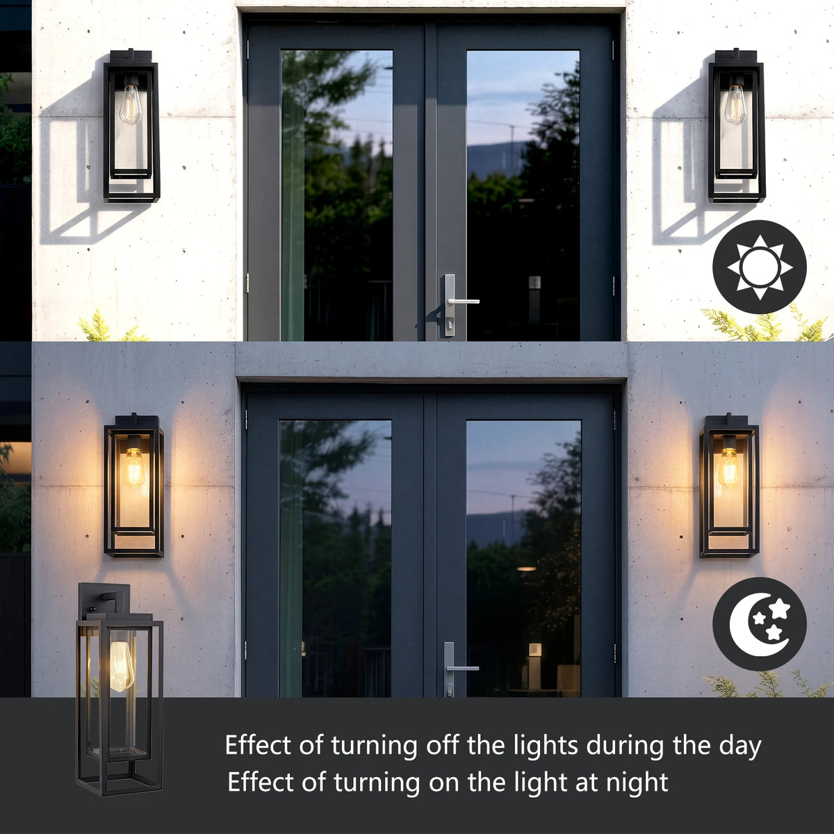 ARLGSITE Farmhouse Iron Exterior Wall Sconce Clear Glass