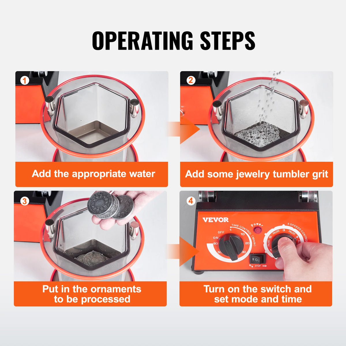 SucceBuy Rotary Tumbler Surface Polisher Jewelry Drum Polishing Machine
