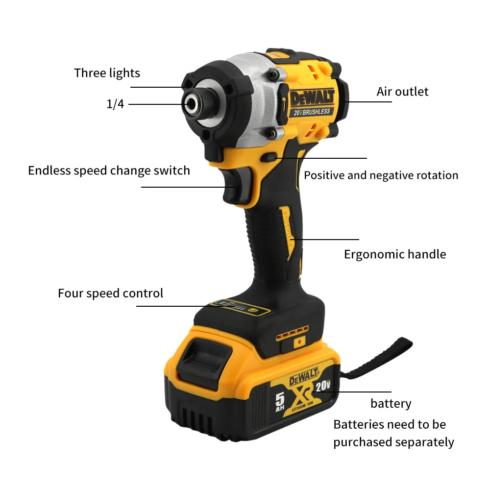 Dewalt DCF860 Cordless Brushless Impact Driver 20V 282Nm Lightweight