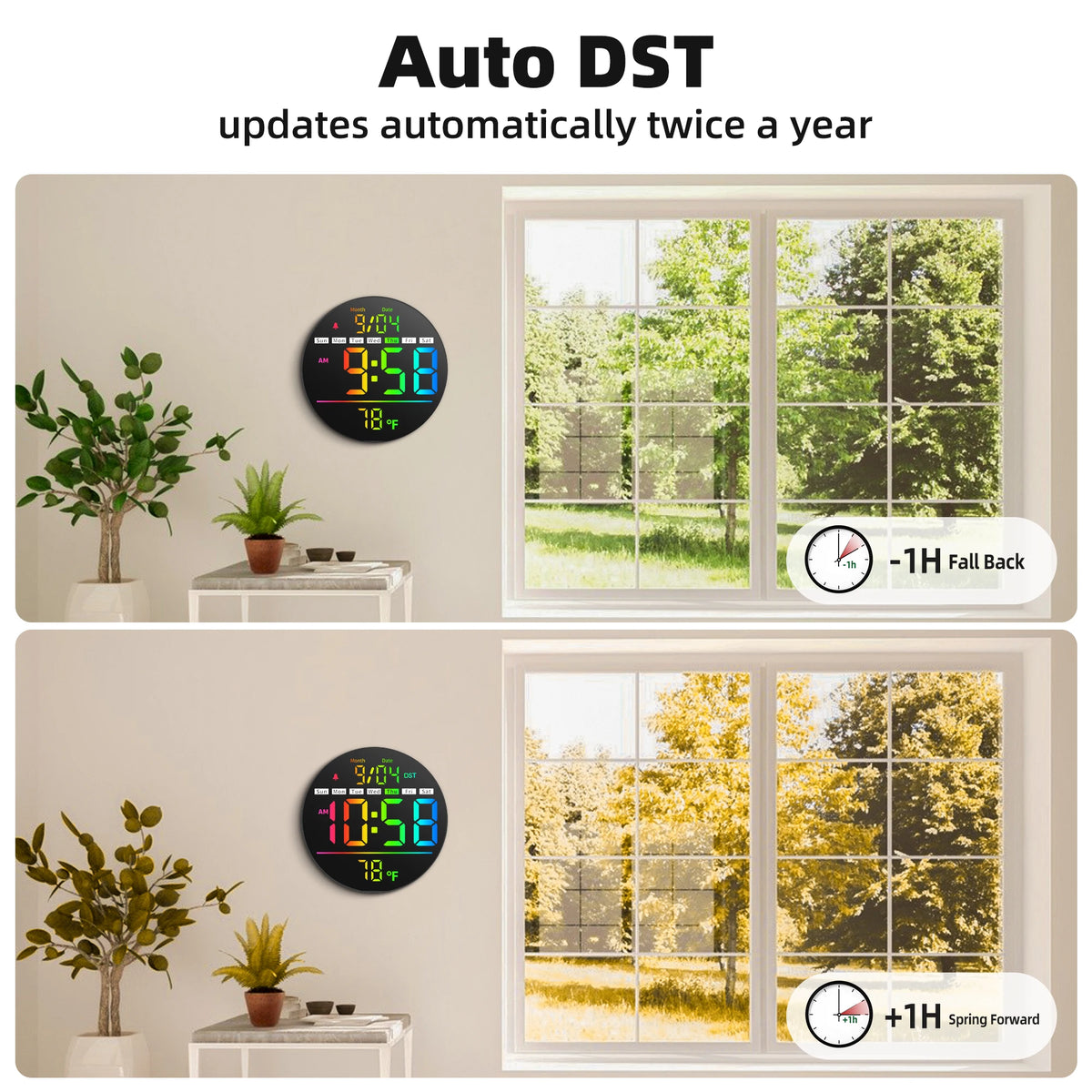 LED Digital Wall Clock Featuring Timer Temperature And Night Light
