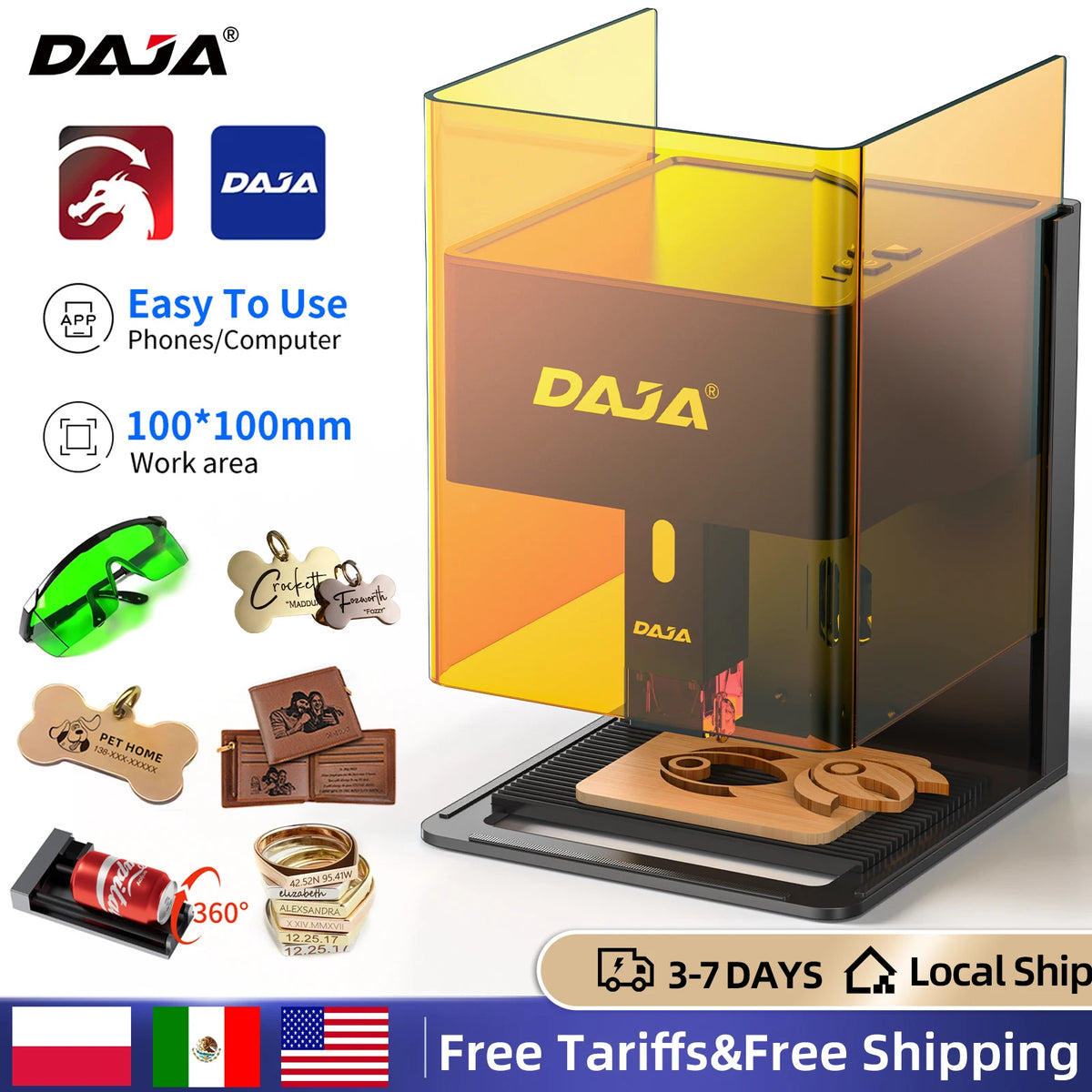 DAJA DJ6 Pro Laser Engraver for Metal Wood Acrylic Jewelry