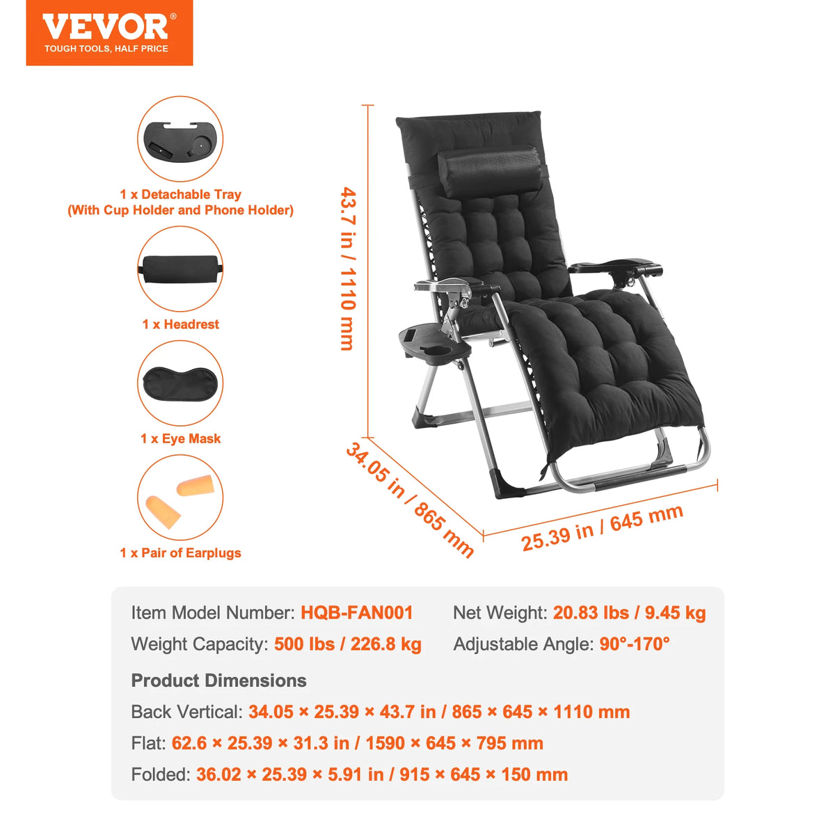Zero Gravity Recliner Chair With Cushion Footrest And Cupholder
