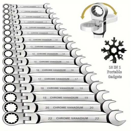 Flexible Ratcheting Wrench Set for Car Repair Tools