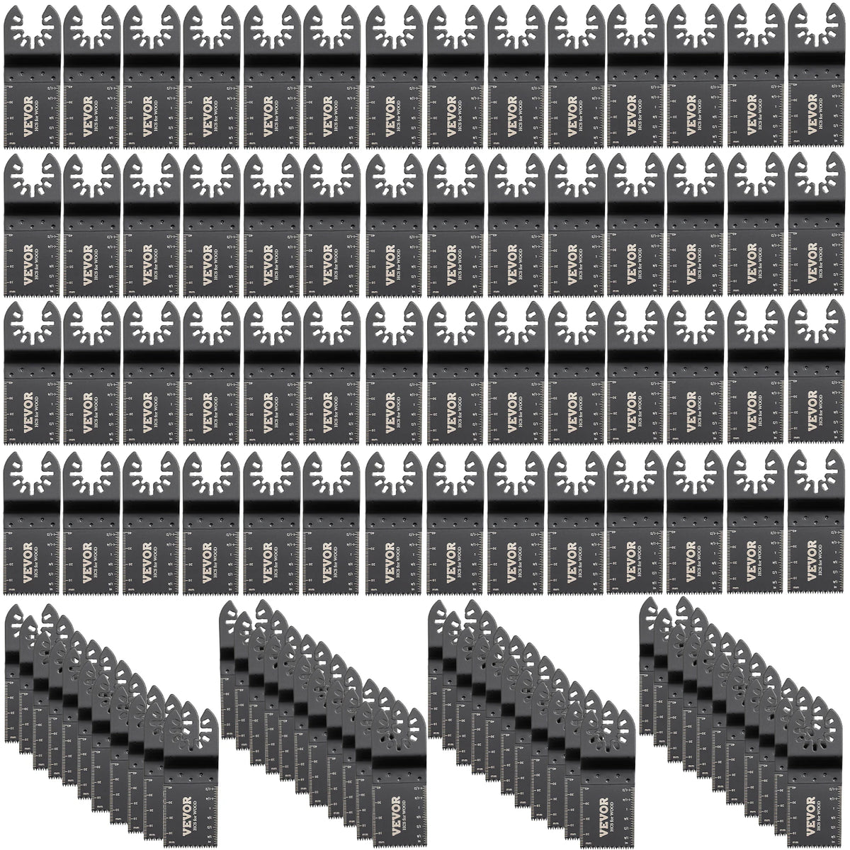 SucceBuy 100PCS Oscillating Saw Blades Multitool Quick Release Blades Kit HCS Tool Blades Cut Cutter for Wood Plastic Metal Nail
