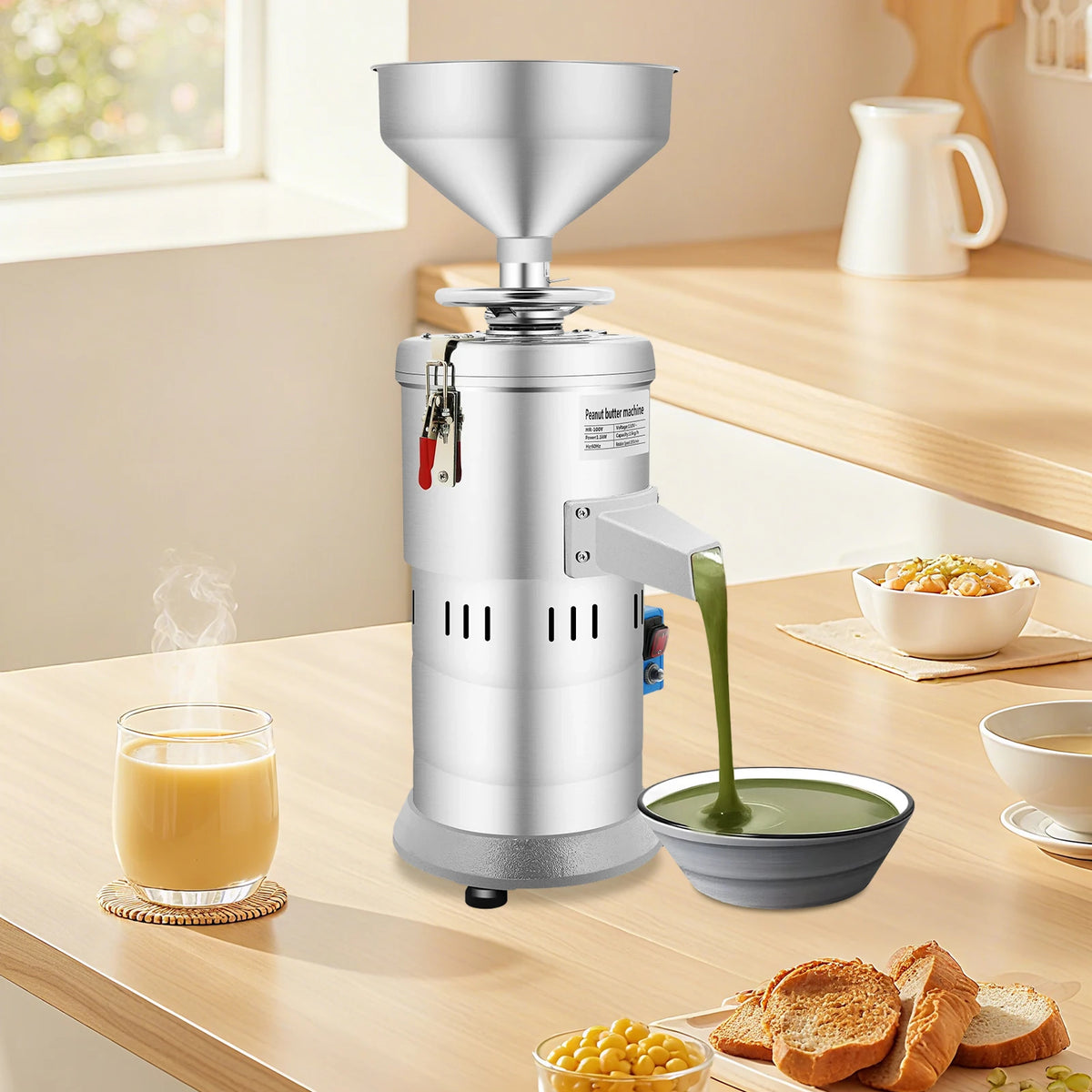 1100W Commercial Peanut Butter Maker High Grinding 33 Lbs