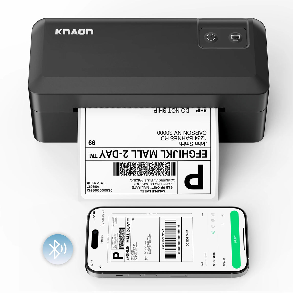 Knaon Bluetooth Thermal Shipping Label Printer for Small Business