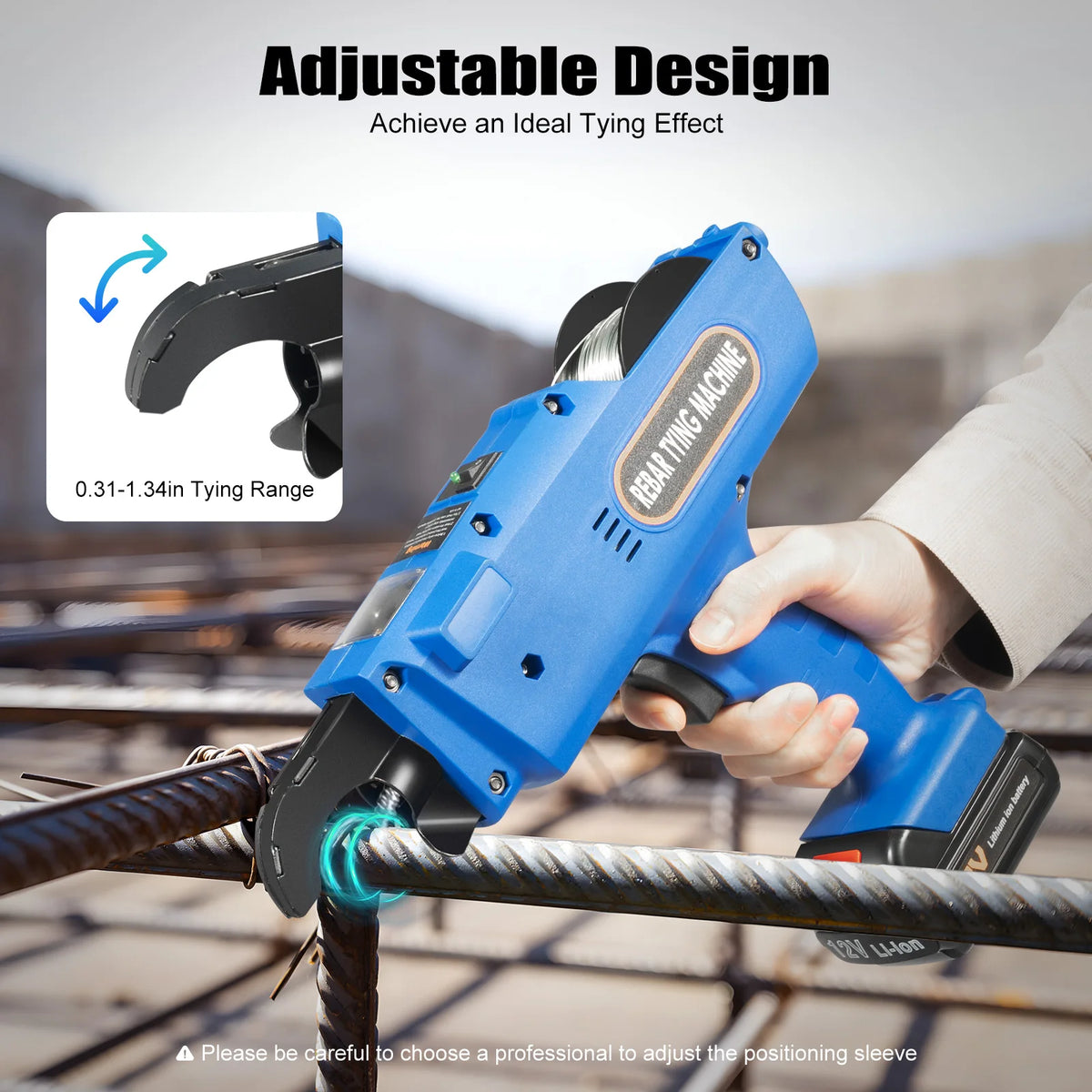 Automatic Rebar Tier Binding Machine 12V Handheld Electric Tying Tool