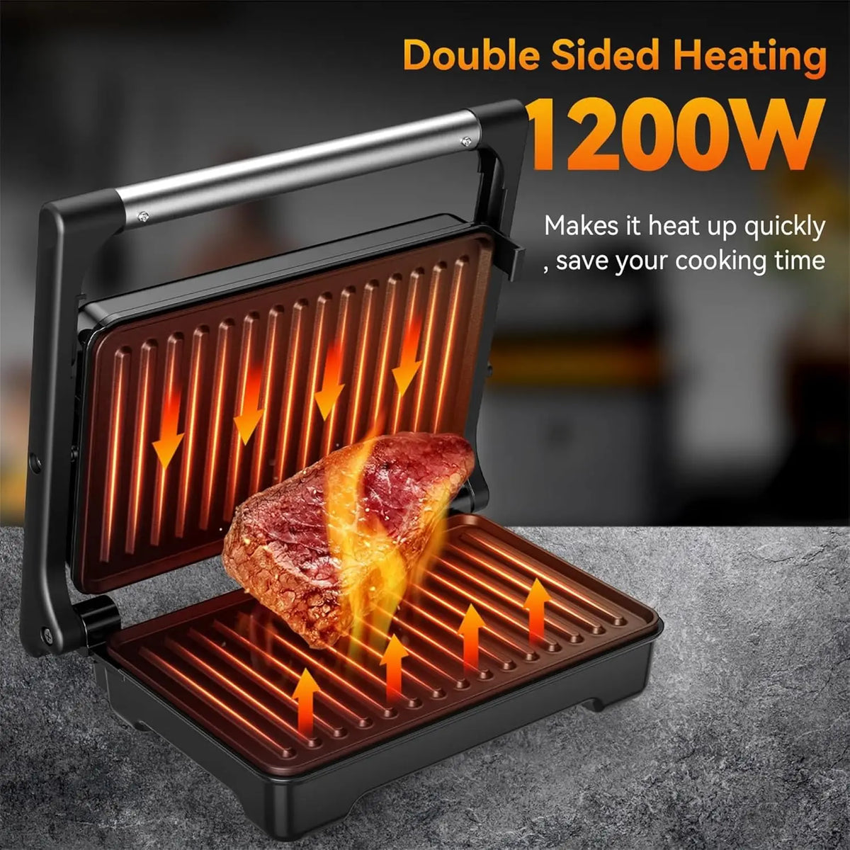 Yashe 1200w Panini Grill Press And Sandwich Maker