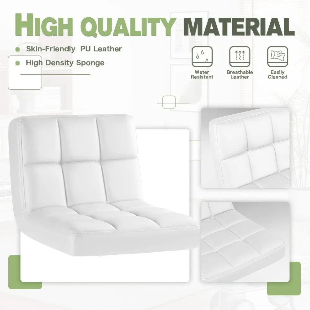 Furmax Swivel Adjustable PU Leather Hydraulic Bar Stools Set of Two