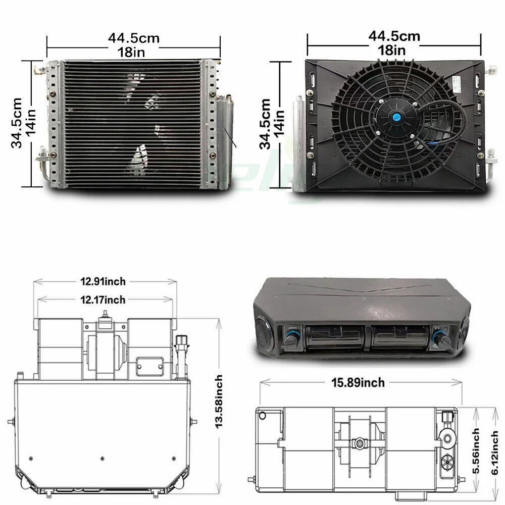Treeligo 2026 Parking Air Conditioning Electric Car Air Conditioner 12V Fan For Automotive Truck Camper Van Bus Boat Excavator