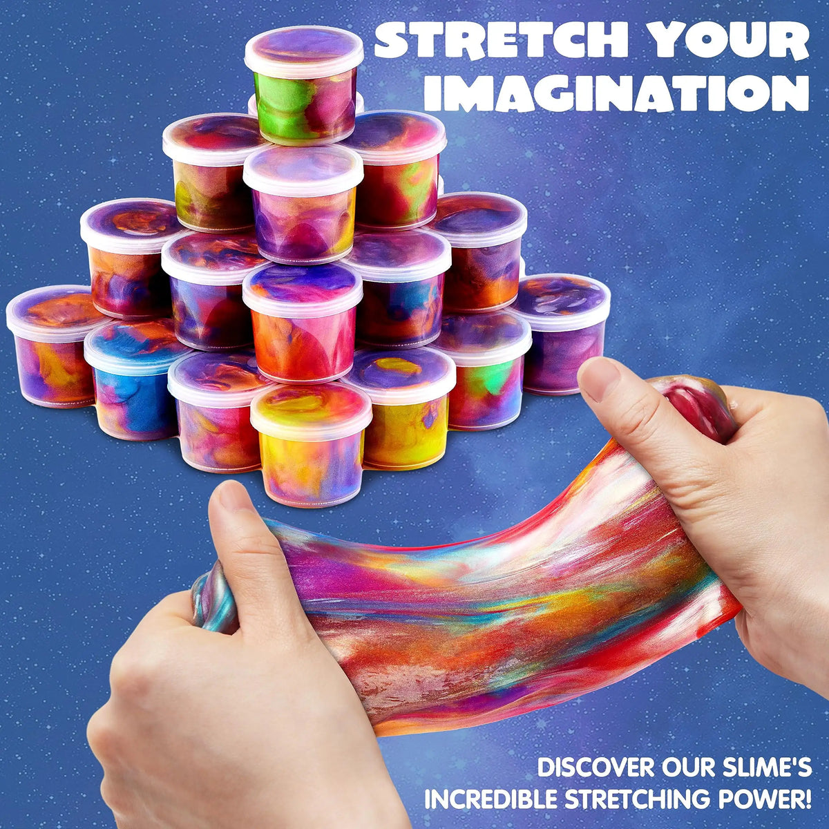 Galaxy Slime Cup Party Favors 36 Pack Stretchy Safe Classroom