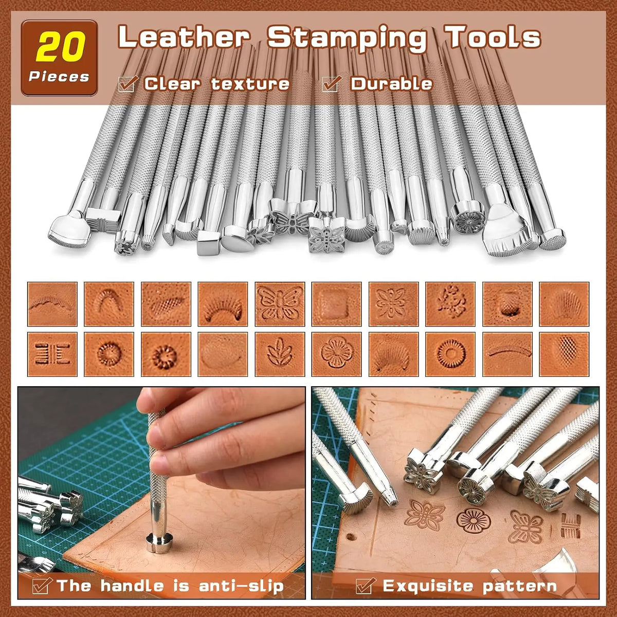 Leatherworking Tool Kit With Custom Storage Bag For DIY Crafts