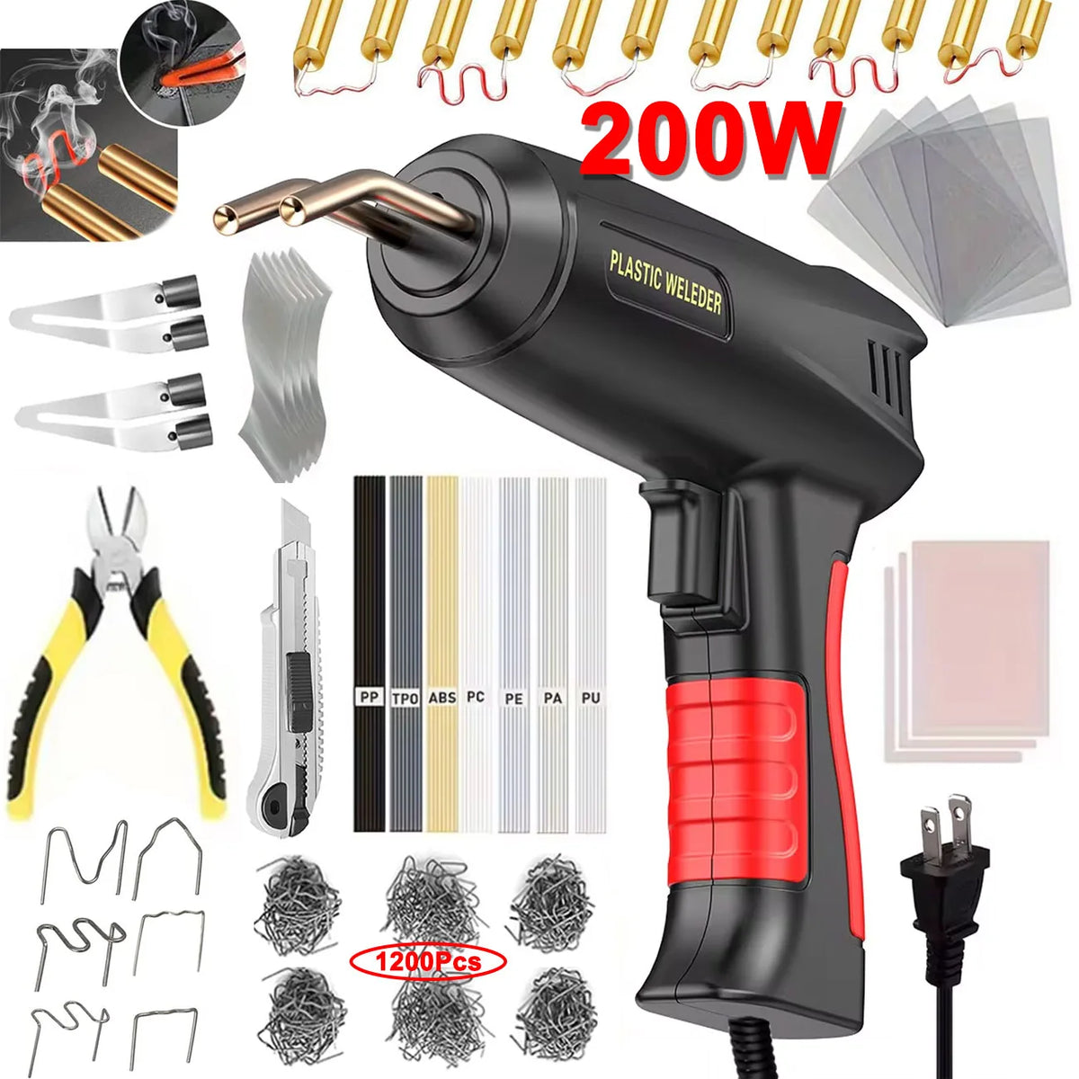 Plastic Welder 2in1 Repair Kit With Hot Staples