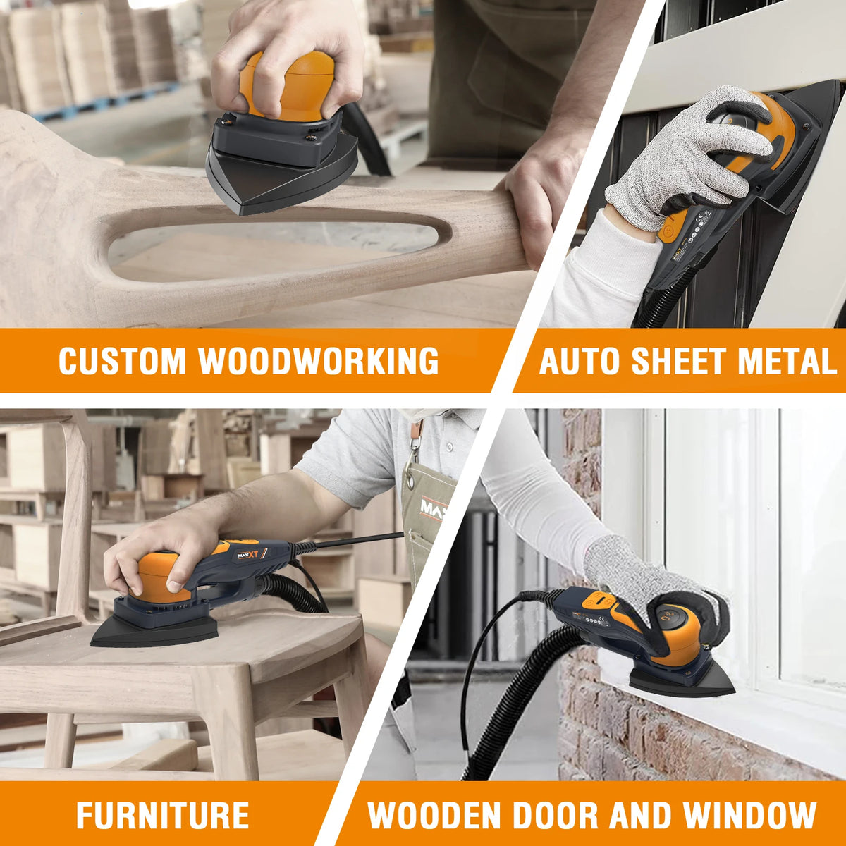 MAXXT Mouse Sander, 350W Sander Tool with Advanced Dust Collection System, Low Vibration Detail Sander for Efficient Woodworking, Tight Spaces Sanding, and Polishing