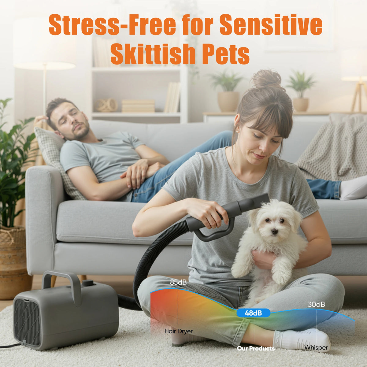 JHK Pet Grooming Vacuum Kit With Adjustable Heat Blow Dryer
