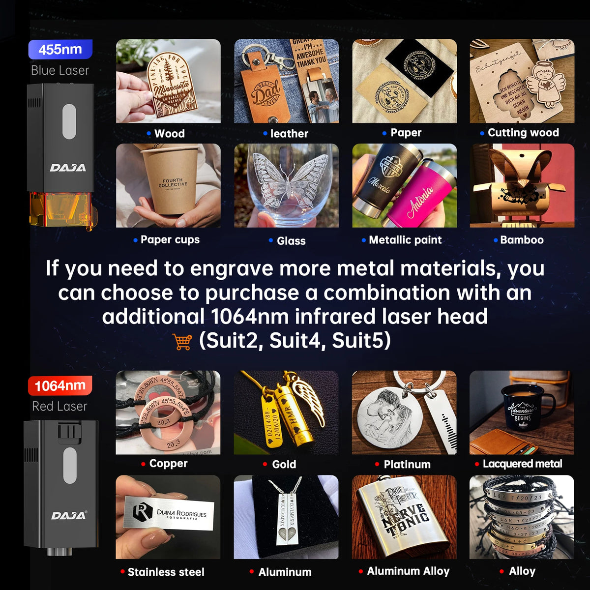 DAJA DJ6 Pro Laser Engraver for Metal Wood Acrylic Jewelry