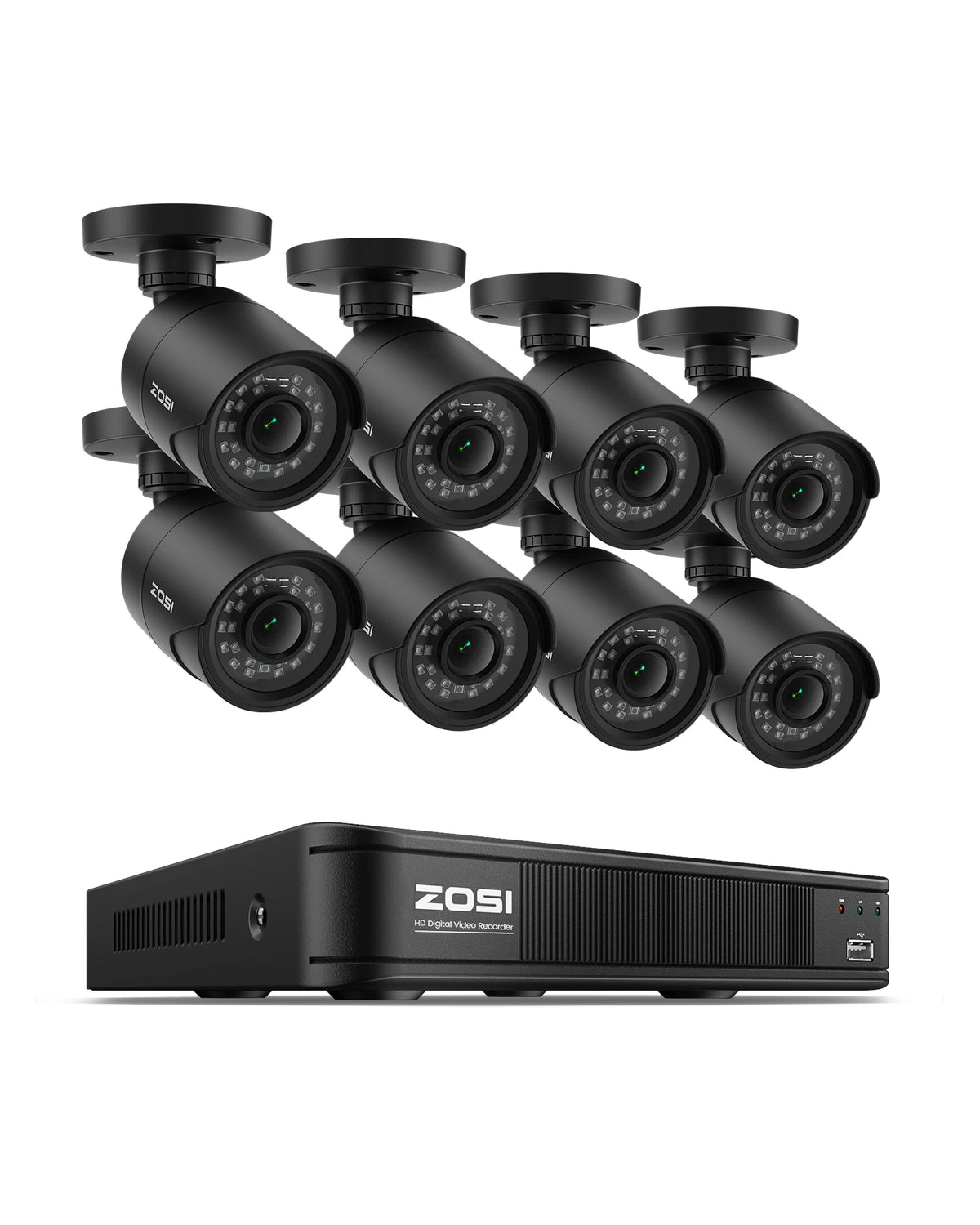 Zosi 1080P Security Camera System With H265 Plus Dvr Kit