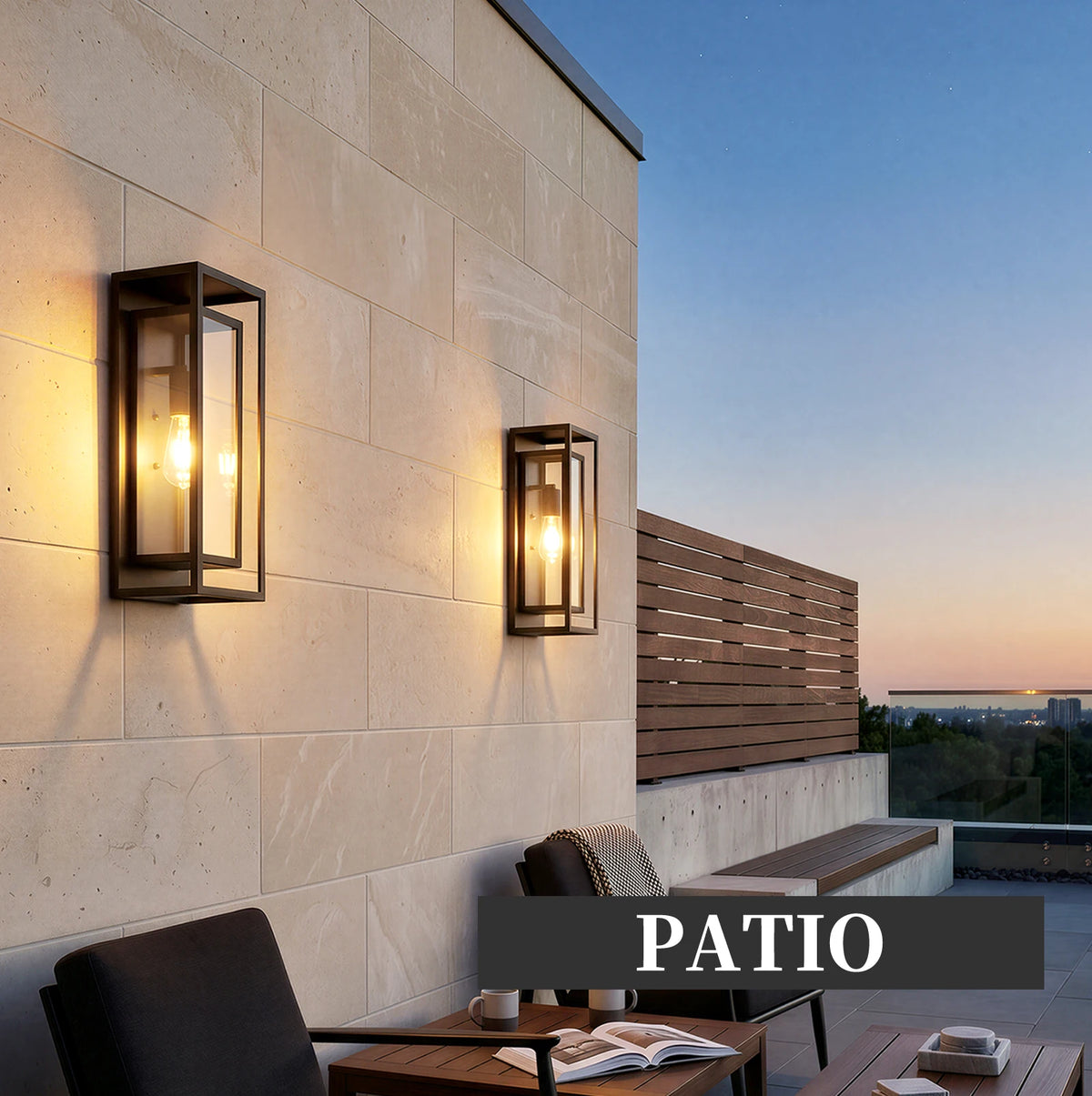 Arlgsite Exterior Iron Wall Lantern With Tempered Glass