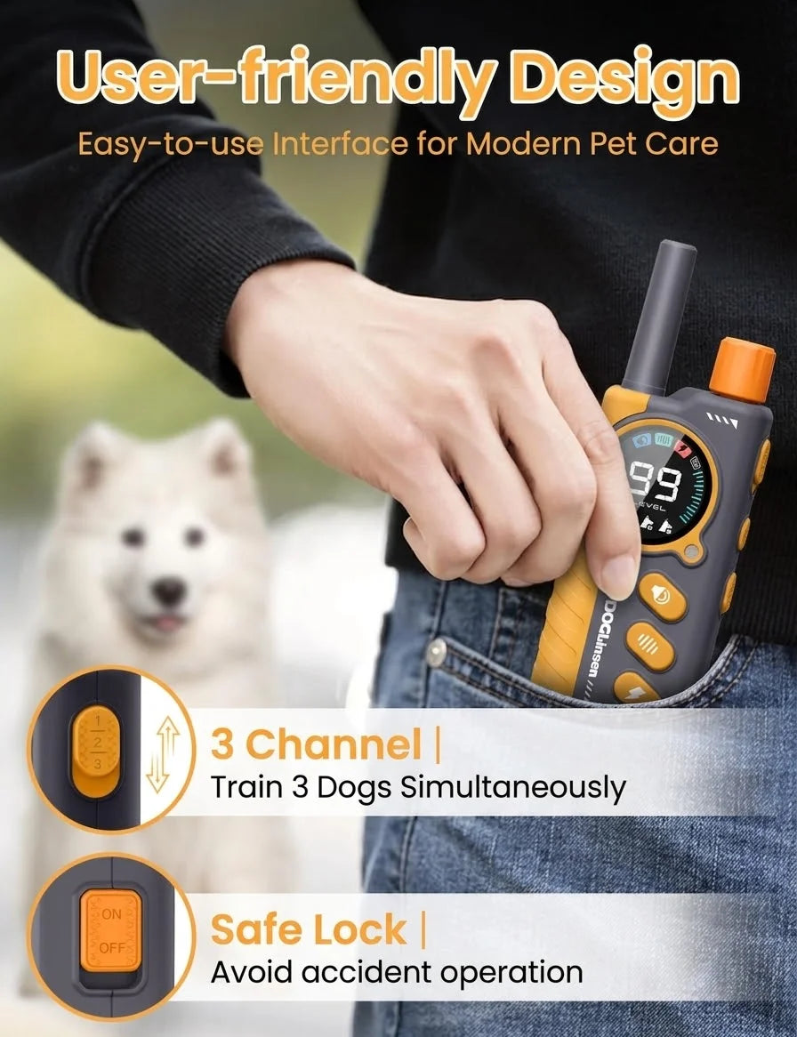 PaiPaitek 2in1 Waterproof Anti Bark Shock Remote Dog Training Collar