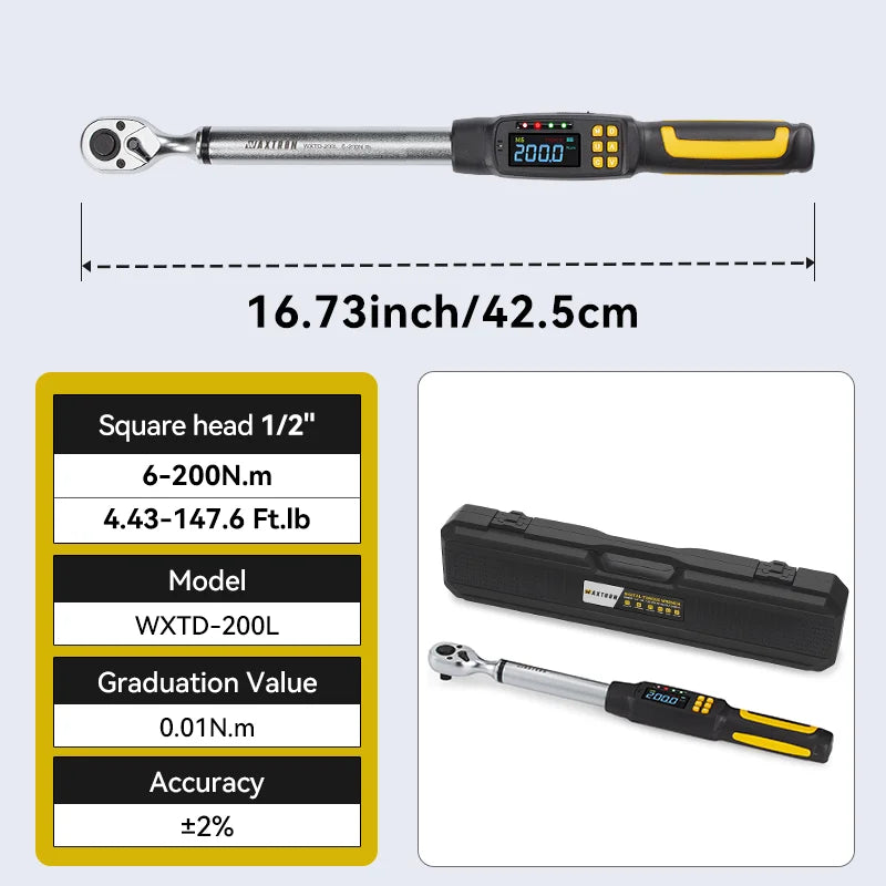 Waxtron Digital Torque Wrench 2 Percent Accuracy For Automotive