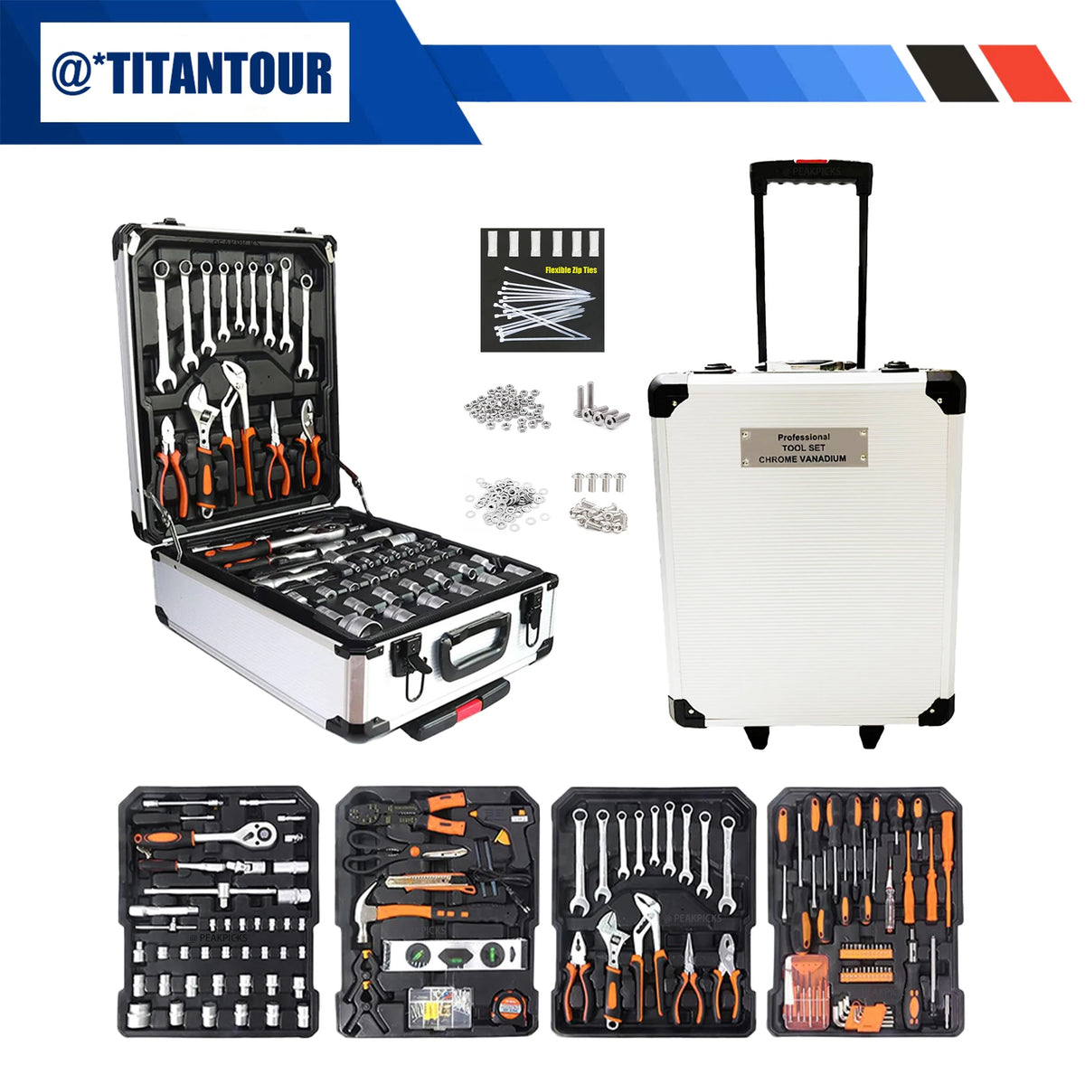 999-Piece Professional Industrial Repair Tool Set With Wrench