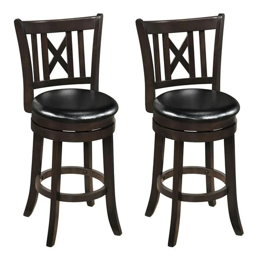 Swivel Bar Stools Set of 2 With Footrest