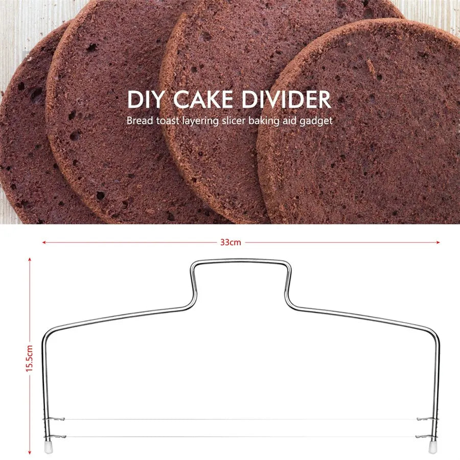 Double Wire Adjustable Cake Leveler Stainless Steel Decorating Tool