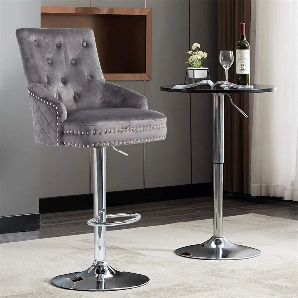 Luvodi Luxury Swivel Bar Stools With Lion Knocker