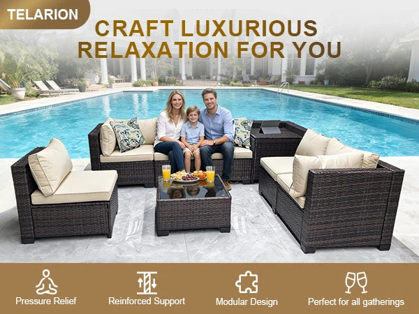 Joule Modular Outdoor Rattan Wicker Sofa Set With Steel Frame
