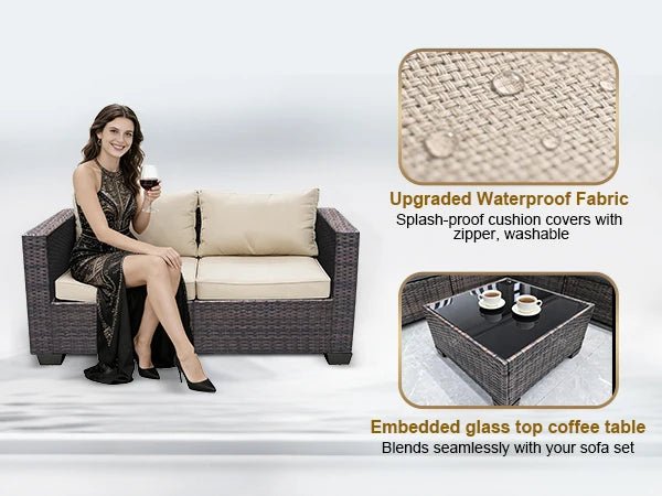 Joule Modular Outdoor Rattan Wicker Sofa Set With Steel Frame
