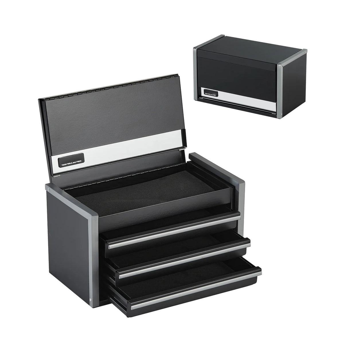 SucceBuy 3 Drawer Metal Tool Box Portable Storage Case
