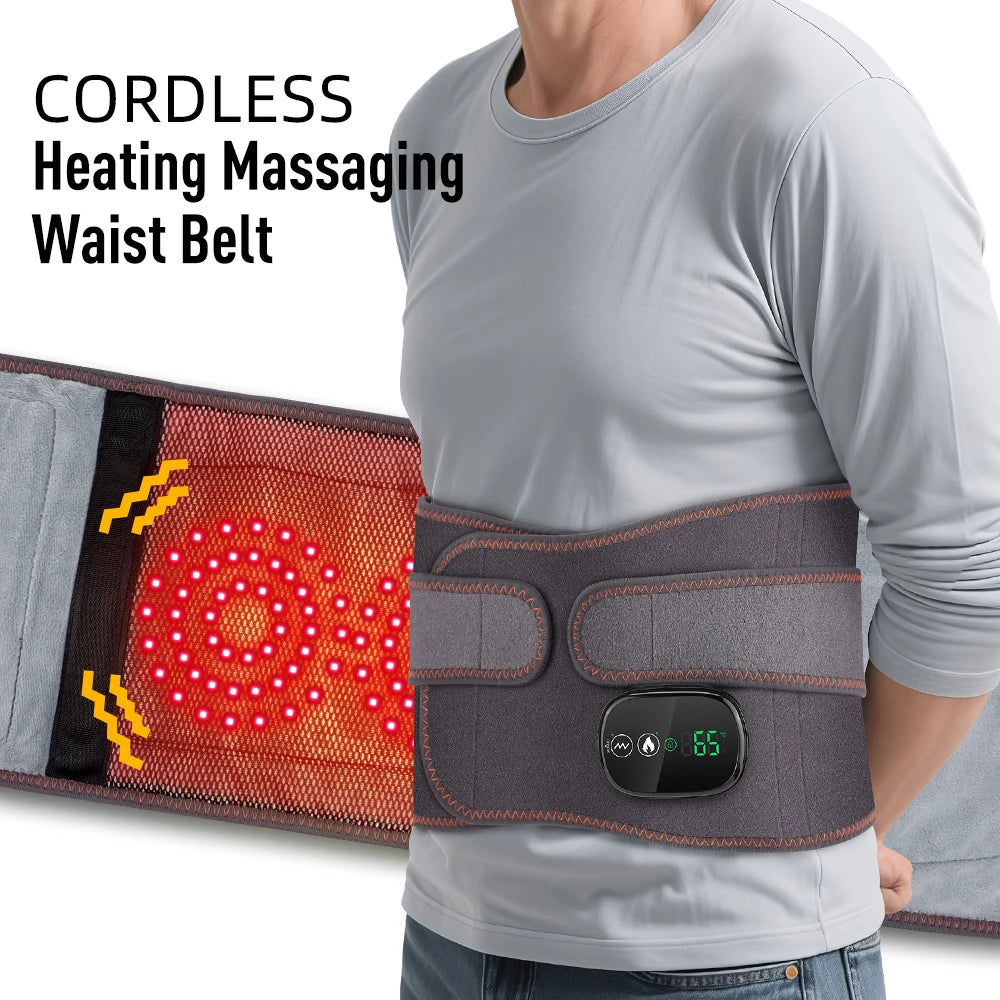 Agdoad Heating Vibration Massager Belt With Lumbar Support