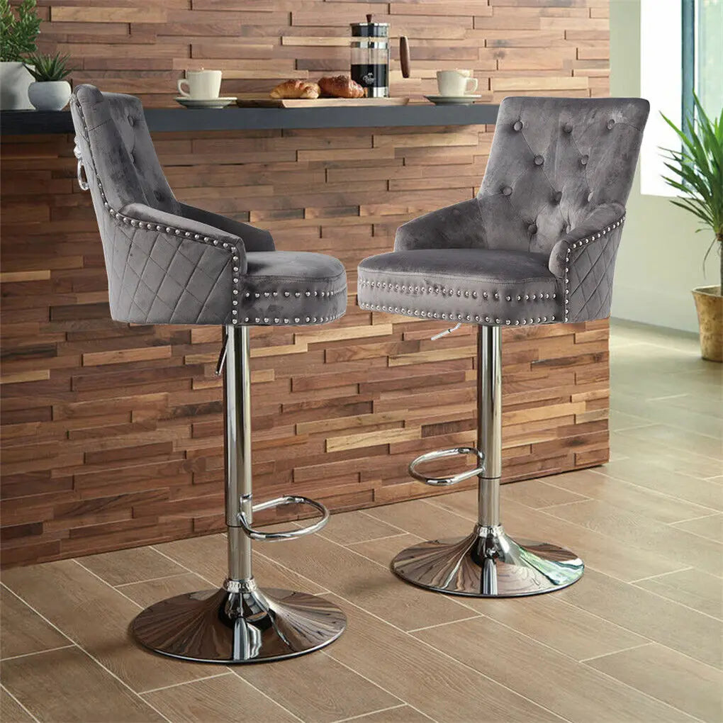 Luvodi Luxury Swivel Bar Stools With Lion Knocker