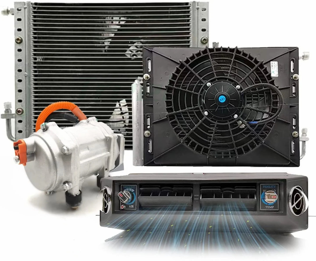 Treeligo 2026 Parking Air Conditioning Electric Car Air Conditioner 12V Fan For Automotive Truck Camper Van Bus Boat Excavator