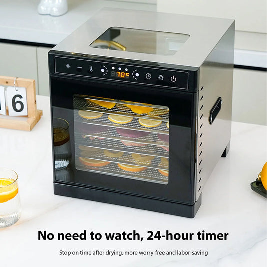 Stainless Steel Food Dehydrator With Viewing Window And Adjustable Controls