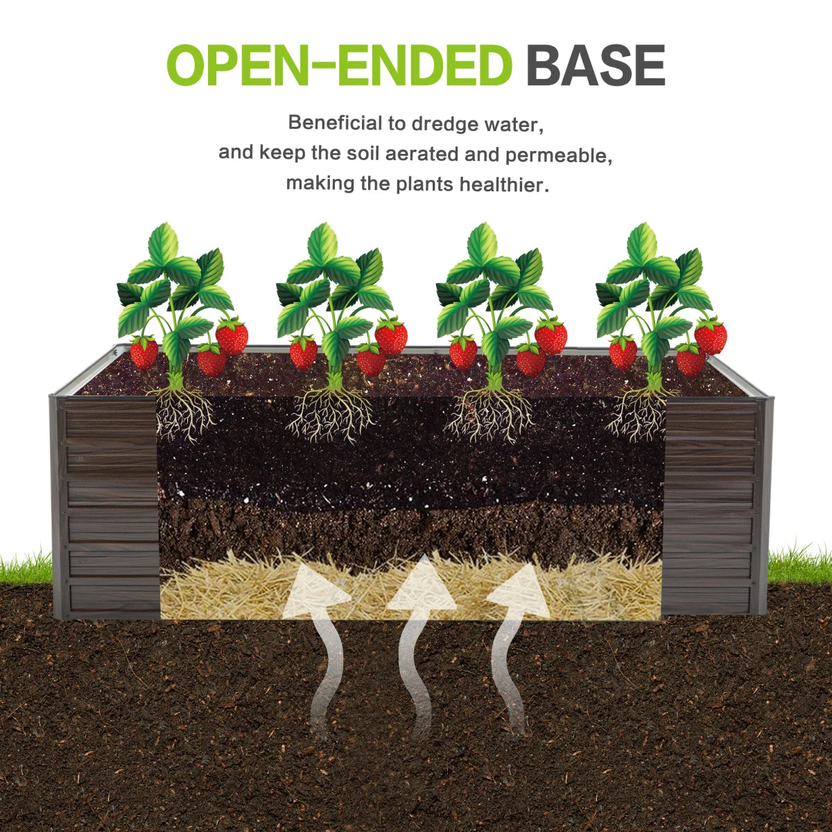 Rustproof Steel Raised Garden Bed Planter With Drainage