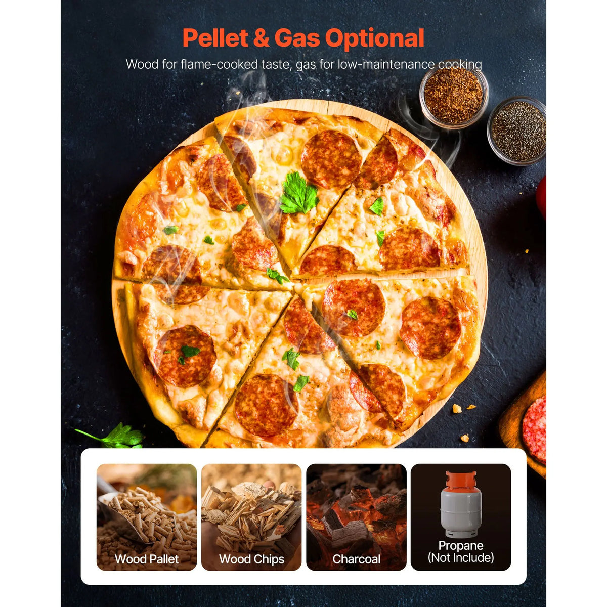 16 Inch Dual Fuel Outdoor Pizza Oven With Thermometer