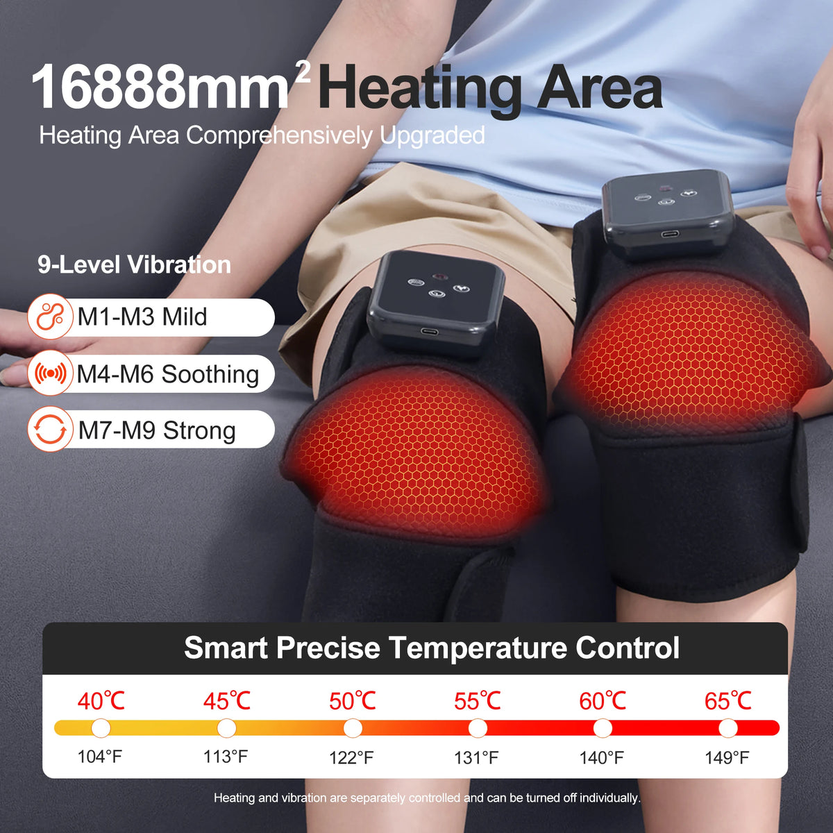 LEERCON Heated Knee Elbow Shoulder Massager Wrap With Vibration