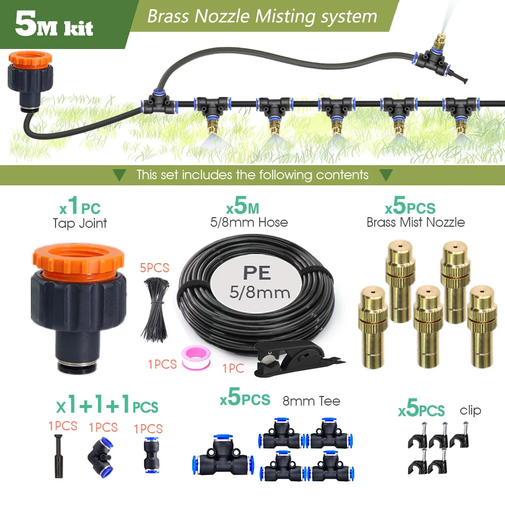 RBCFHI Garden Adjustable Mist Nozzle Irrigation System