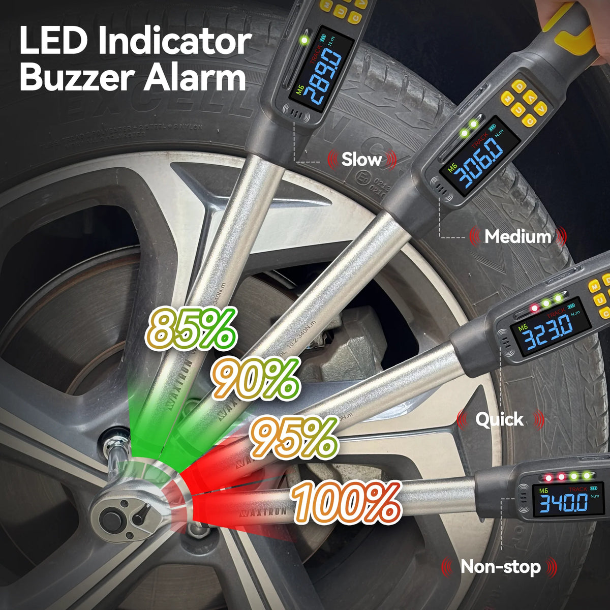 Waxtron Digital Torque Wrench 2 Percent Accuracy For Automotive