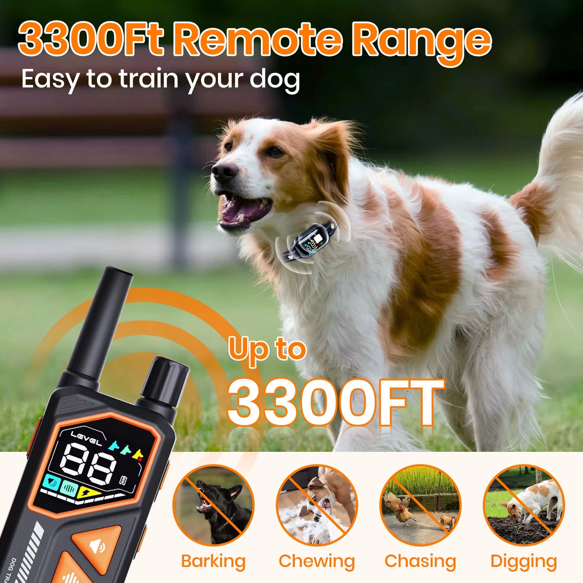 Dog Training Collar Automatic Bark Shock Waterproof Advanced Electric Device