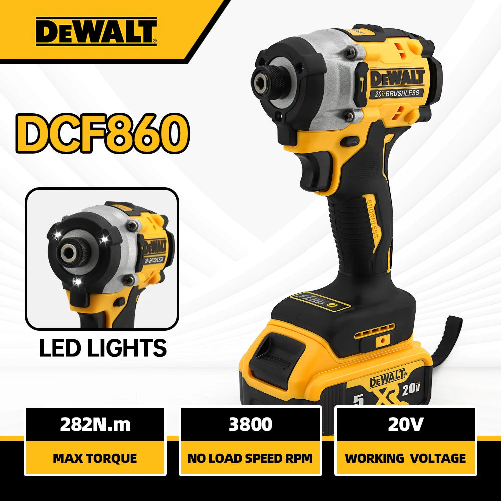 Dewalt DCF860 Cordless Brushless Impact Driver 20V 282Nm Lightweight