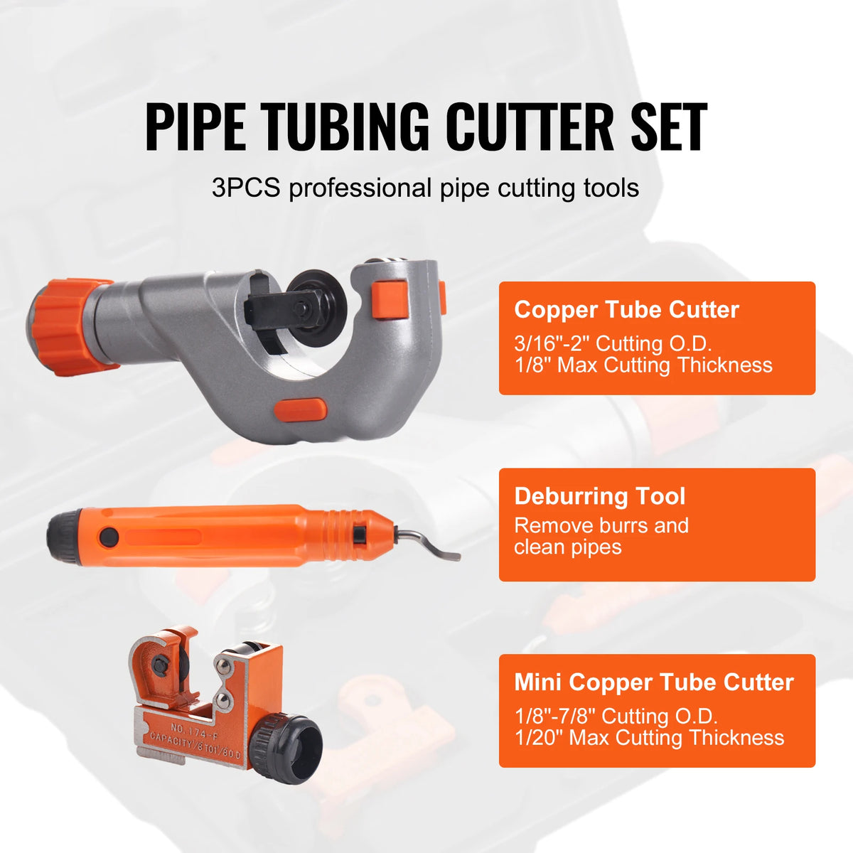 SucceBuy 3PCS Tubing Cutter Mini Tube Cutter Deburring Tool Heavy Duty Cutter for Copper Aluminum Stainless Steel Plastic Pipe