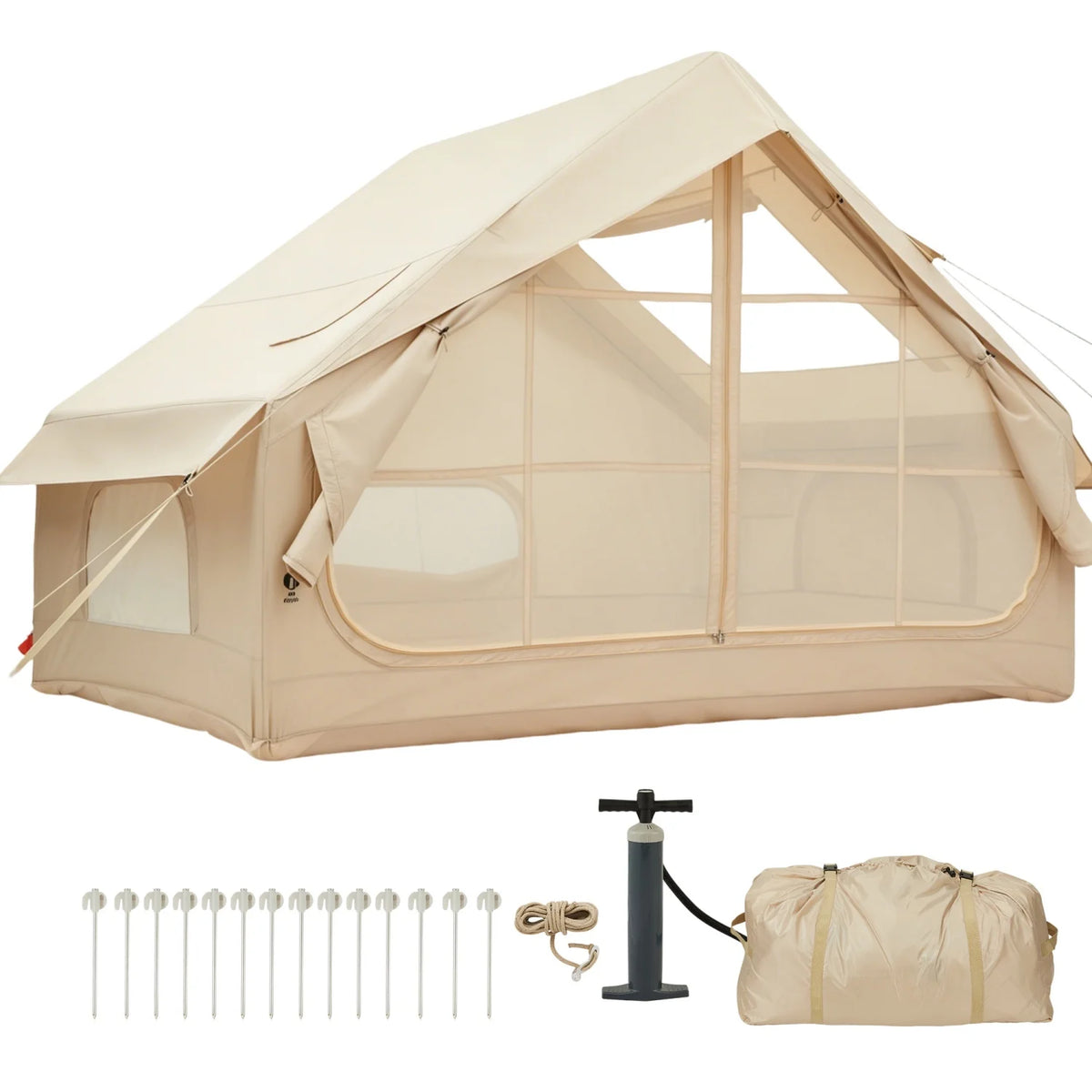 HiMISS Inflatable Camping Tent Waterproof Oxford Shelter With Stove Jack