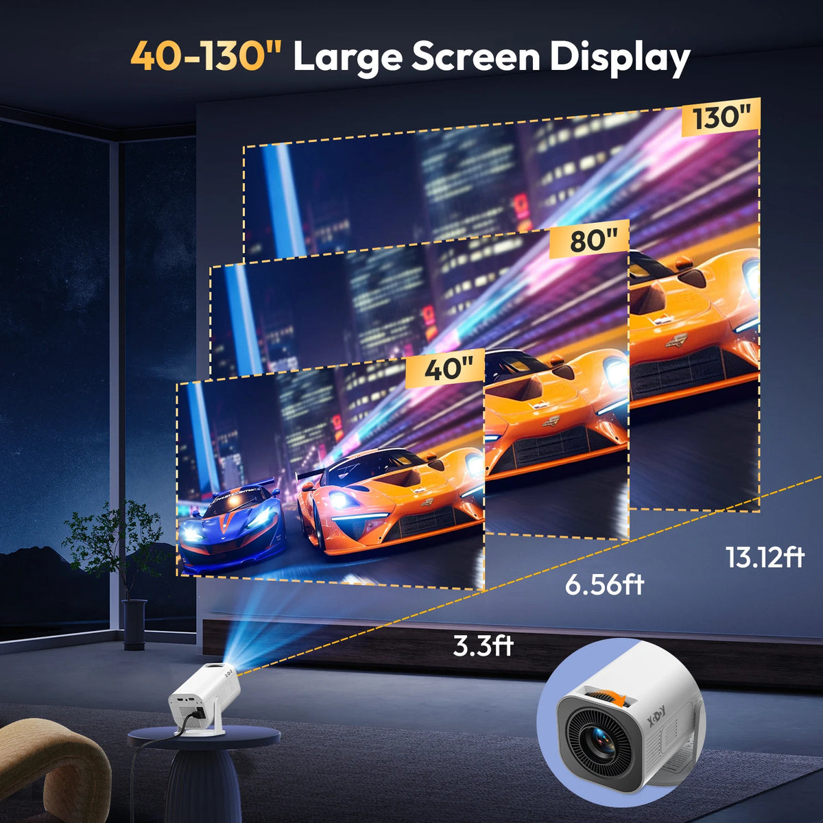 XGODY 4K Mini Projector With Android And Bluetooth Support