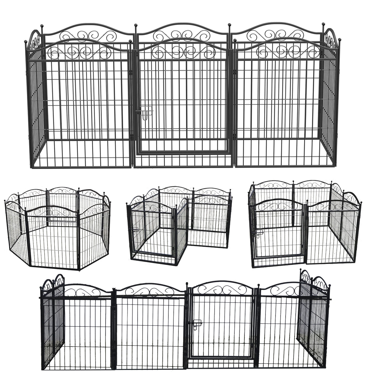 BINGOPAW Heavy Duty Folding Dog Playpen for Indoor Outdoor Use