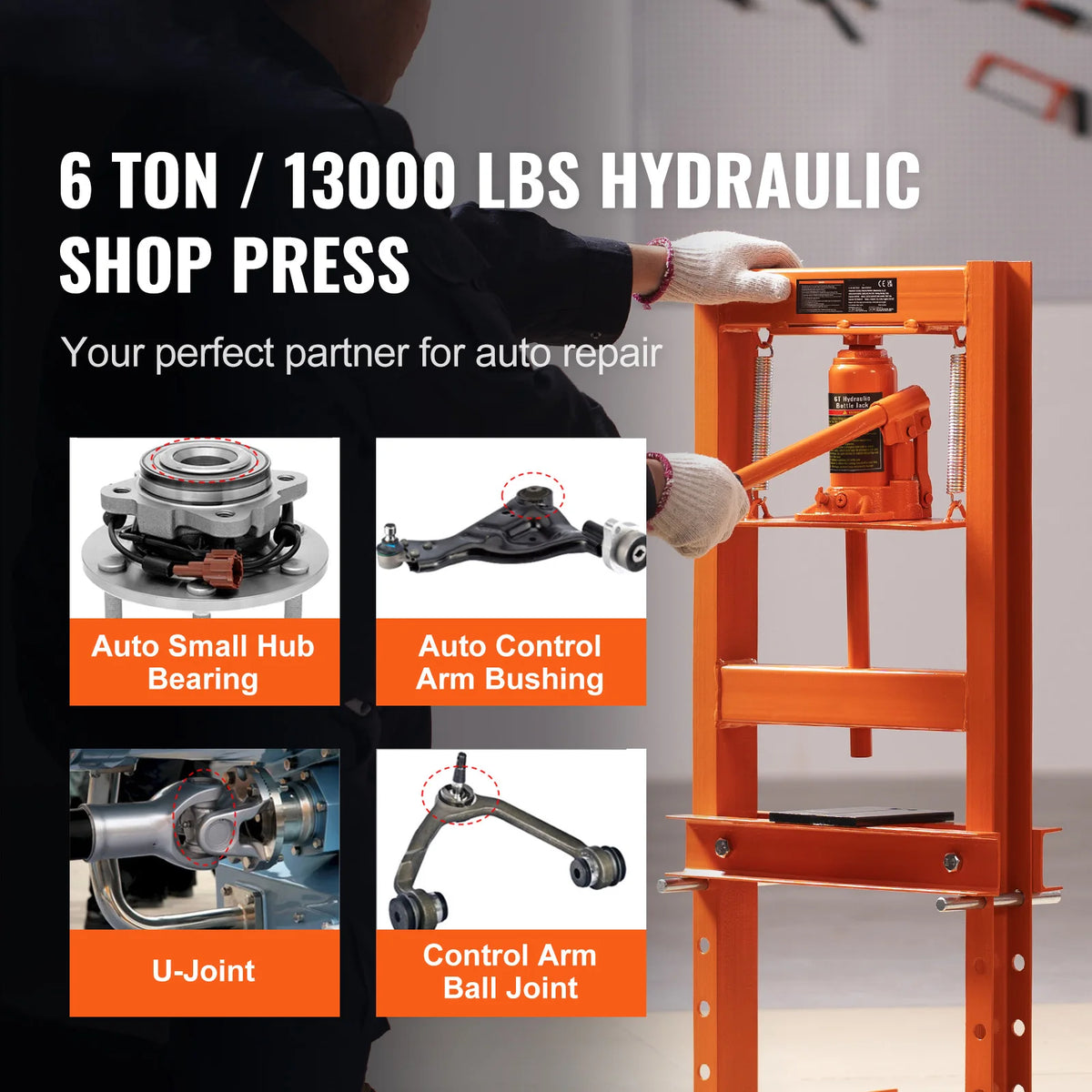 SucceBuy Hydraulic Shop Press H Frame For Garage Workshop