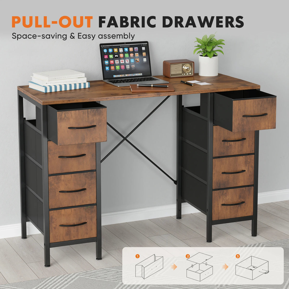 Jhk 47 Inch Modern Office Computer Desk With X Frame